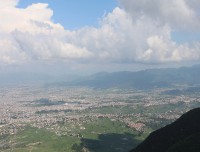 Enjoying the view of Kathmandu Valley from Chamapdevi hill